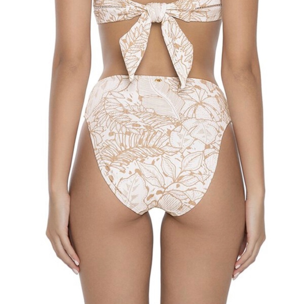 FINAL PRICE NWT Pilyq Laguna Palms High Waist Bikini Bottoms Size Small